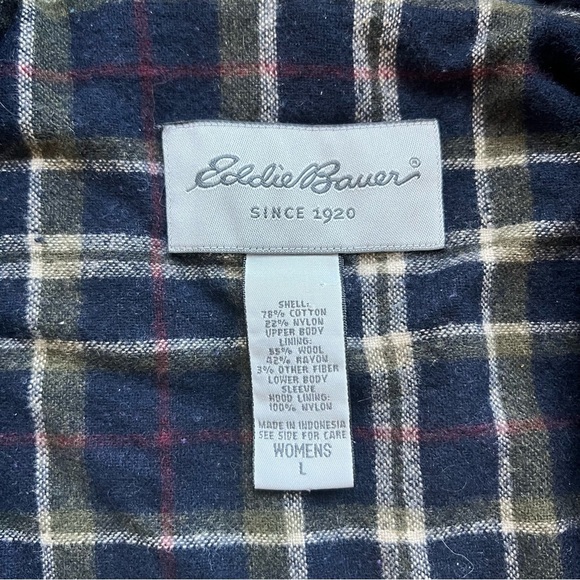 Eddie Bauer Wool Blend Lined Chore Jacket, Burgundy Color, Size Large - Picture 5 of 15